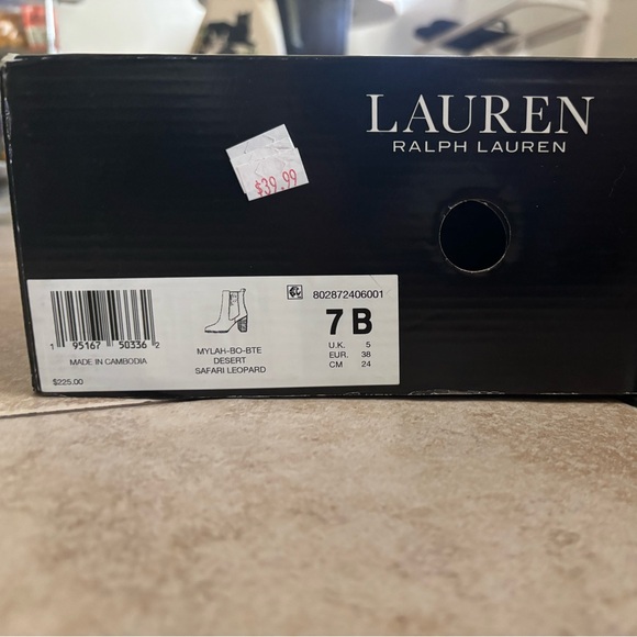 Ralph Lauren Tan Leopard Print Ankle Boots - Picture 11 of 12